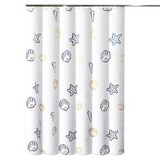 Tenda da doccia in poliestere Sea World 180x200 cm, tessuto impermeabile per tenda da doccia per bagno ispessito con ganci