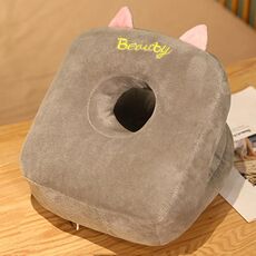 Cuscino per pisolino fronte-retro per studenti, artefatto per pisolino per ufficio, cuscino per dormire per ragazze, stile: L, gatto grigio