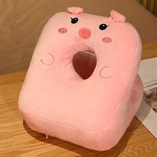 Cuscino per pisolino a doppia faccia per studenti, artefatto per pisolino per ufficio, cuscino per dormire per ragazze, stile: L Pink Pig