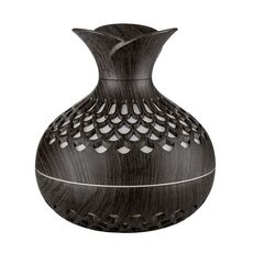 Diffusore di aromaterapia a luce LED per la casa Piccolo vaso Umidificatore silenzioso Diffusore di aromaterapia 2 in 1 (legno scuro)
