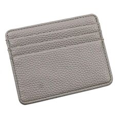 Portamonete ultrasottile portamonete mini portacarte con portamonete multi-card modello Lychee (Beige)