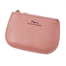 Mini portafoglio con cerniera portamonete da donna ultrasottile per il tempo libero (rosa)
