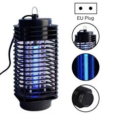 3W Microwave Insect Killer Electric Mosquito Fly Bug Insect Control con lampada trappola, AC 220V, spina europea (nera)