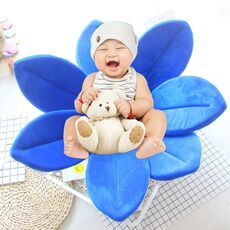 Tappetino da bagno pieghevole per vasca da bagno lavello fiorito fiore di loto per neonato, dimensioni: 80 cm x 80 cm x 5 cm (blu scuro)