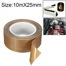 Nastro isolante termico in teflon con nastro in tessuto resistente alle alte temperature, dimensioni: 10 mx 25 mm