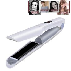 Wireless Mini USB Ricaricabile Piastra per capelli Bigodino per capelli Stecca per capelli a doppio scopo (bianca)