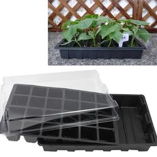 Vassoio per piantina Piatto per germogli 24 fori Vasi per vivai Coperchi per vassoi Scatola per giardinaggio Bonsai Mini Serra Piatto per vivai Tre set
