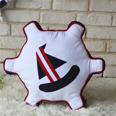 Cuscino in stile pirata con supporto per schienale letto cuscino con inserto per cuscino, dimensioni: 47 x 47 cm (bianco)