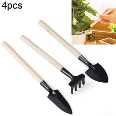 4 pezzi rastrello pala da scavo cazzuola 3 in 1 manico in legno testa in metallo mini attrezzo da giardinaggio per piante da giardino