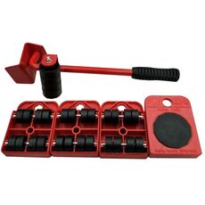 Carrello per mobili pesanti Kit di scorrimento e sollevamento del carrello per la casa 4 rulli e set di trasporto per sollevatore di mobili (rosso)