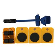 Carrello per mobili pesanti Kit per sollevamento e spostamento di guide di scorrimento 4 rulli e set di trasporto per sollevatore di mobili (giallo)