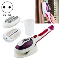 Multifunzione per uso domestico portatile piroscafo da viaggio portatile tenuto a mano appeso a vapore macchina calda fondo in ceramica con spazzola di flanella e spazzola per capelli e misurino, spina europea (viola)