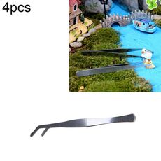 4 pz Strumento per la Pulizia delle Piante in Acciaio Inossidabile Pinzetta Storta Strumento per la Pulizia delle Piante Strumenti per la Manutenzione dell'Acquario Pinzette per Piante Vive per Acquario Marino, Lunghezza: 17 cm