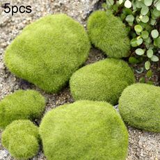 5 pezzi di simulazione di muschio falso Simulazione di muschio di pietra briofita che affolla accessori di decorazione micro paesaggio per prato falso, diametro: 8 cm