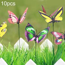 10 pz farfalle colorate ornamento da giardino vaso da fiori decorazione per piante farfalla bastone decorazione da giardino farfalla di simulazione, consegna colore casuale