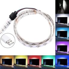 Luce a corda per TV USB da 50 cm 3 W., Resina epossidica IP65 impermeabile 30 LED 5050 SMD con cavo interruttore esteso da 1 m e controller manuale, larghezza: 10 mm (luce colorata)
