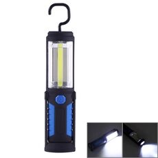 PR5W-1 5W COB + 1W F8 IP43 Lampada da lavoro con torcia LED a luce bianca impermeabile, Lampada portatile da lavoro di emergenza con ricarica USB multifunzione da 400 LM con gancio magnetico e girevole a 360 gradi (blu)