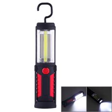 PR5W-1 5W COB + 1W F8 IP43 Lampada da lavoro con torcia a LED a luce bianca impermeabile, Lampada portatile da lavoro di emergenza con ricarica USB multifunzione da 400 LM con gancio magnetico e girevole a 360 gradi (rosso)