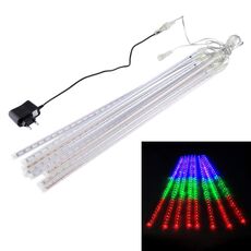 Luce di pioggia meteorica DIP 8 tubi da 50 cm, Luce decorativa a LED, diametro del tubo: 1,2 cm, CA 100-240 V, USA, spina europea opzionale (luce colorata)