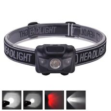 Lampada frontale a LED a luce bianca resistente all'acqua 3W, Mini luce da esterno 120LM per corsa / pesca / arrampicata