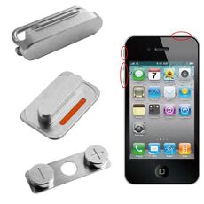 Tasto volume originale + Tasto interruttore muto Tasto + Tasto blocco Tasto accensione ON / OFF per iPhone 4S