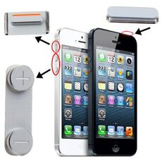 3 in 1 per iPhone 5 (pulsante Mute + pulsante di accensione + pulsante del volume)