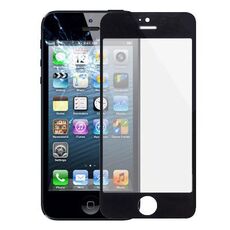 Lente esterna in vetro per schermo anteriore per iPhone 5 e 5S (nera)