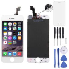 Gruppo digitalizzatore (LCD originale + cornice + pannello touch) per iPhone 5S (bianco)