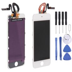 3 in 1 per iPod Touch 5/6/7 (LCD originale + cornice originale + touch pad originale) (bianco)