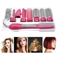 8 in 1 asciugacapelli professionale bigodino per capelli per viaggi in hotel con pettine potente asciugacapelli (rosa rossa)