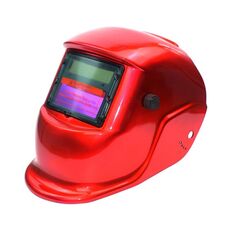 Casco per saldatura con maschera protettiva per saldatura elettrica a luce variabile automatica solare (rosso)