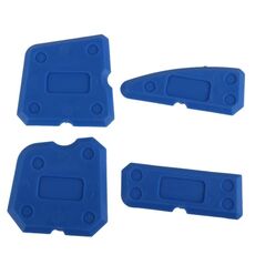 4 pezzi Raschietto per vetro in silicone Strumenti per cucitura di bellezza per piastrelle in materiale ecologico (blu)