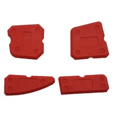 Raschietto per vetro in silicone 4 pezzi Strumenti per cucitura di bellezza per piastrelle in materiale ecologico (rosso)