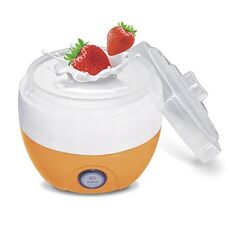 Macchina per yogurt elettrica automatica Yogurt Strumento fai da te Kithchen Contenitore in plastica 220V Capacità: 1L (arancione)