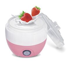 Macchina per yogurt elettrica automatica Yogurt Strumento fai-da-te Contenitore in plastica per cucina 220V Capacità: 1L (rosa)