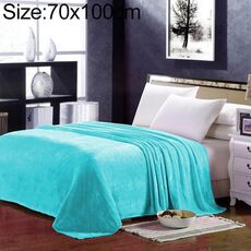 Coperta in pile di corallo di flanella tinta unita Copridivano a quadri super morbido Copridivano invernale Lenzuola calde Coperte in pelliccia sintetica di facile lavaggio, Dimensioni: 70x100cm (Blu)