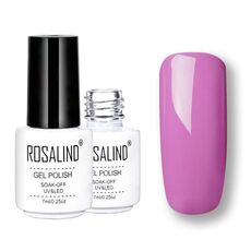 ROSALIND Set di smalti semipermanenti UV Primer semipermanente Top Coat Poly Gel Smalto per unghie Gel per manicure, capacità: 7 ml