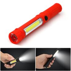 Torcia esterna multifunzione portatile Mini COB LED da lavoro stile penna (rossa)