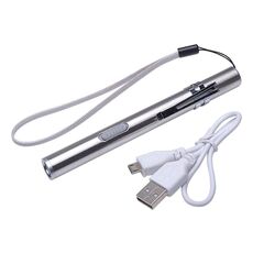 Torcia ricaricabile USB con design a penna Potente mini lampada a LED
