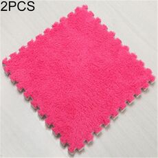 2 pezzi Soggiorno Camera da letto Bambini Bambini Tappeto morbido Patchwork magico Teste di giuntura per puzzle Tappetino per bambini da arrampicata 30x30 cm (rosa rossa)
