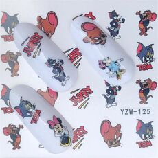 10 PCS Summer Colorful Nail Sticker Water Transfer Nail Decorations (YZW-125)