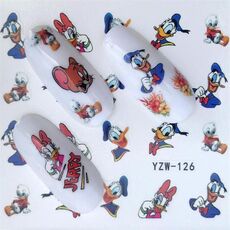 10 PCS Summer Colorful Nail Sticker Water Transfer Nail Decorations (YZW-126)