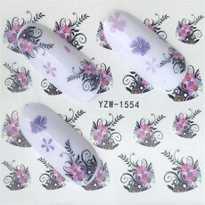 10 PCS Summer Colorful Nail Sticker Water Transfer Nail Decorations (YZW-1554)