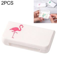 2 PCS Portapillole portatile Mini 3 Griglie Custodia da viaggio per farmaci Custodia per contenitori (Flamingo)