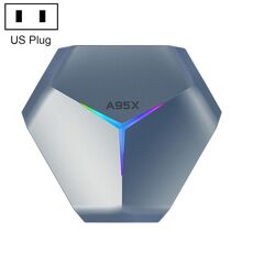 A95X F4 8K UHD Smart TV BOX Lettore multimediale Android 10.0 con telecomando, Amlogic S905X4 Quad Core Cortex-A55 fino a 2,0 GHz, RAM: 2 GB, ROM: 16 GB, WiFi 2,4 GHz/5 GHz, Bluetooth, spina USA ((blu metallizzato))