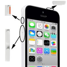 Pulsante muto 3 in 1 + pulsante di accensione + pulsante Volume per iPhone 5C (bianco)