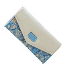 Pochette in pelle da donna alla moda, borsa lunga, portafogli in cartone animato (azzurro)