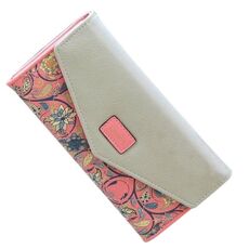 Pochette in pelle da donna alla moda, borsa lunga, portafogli in cartone animato (rosso anguria)