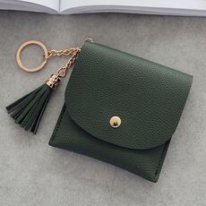 Portafoglio donna moda portafoglio corto in pelle mini porta carte d'identità casual borse borsa da donna con frizione (verde)