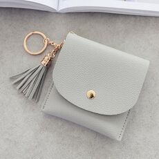 Portafoglio donna moda portafoglio corto in pelle mini porta carte d'identità casual borse borsa da donna con frizione (grigio)
